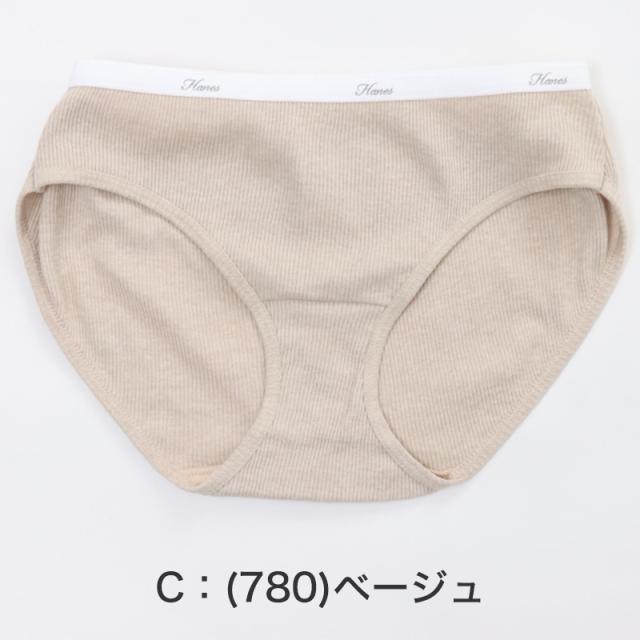 Hanes レディース ショーツ 肌着 綿混 リブ M L