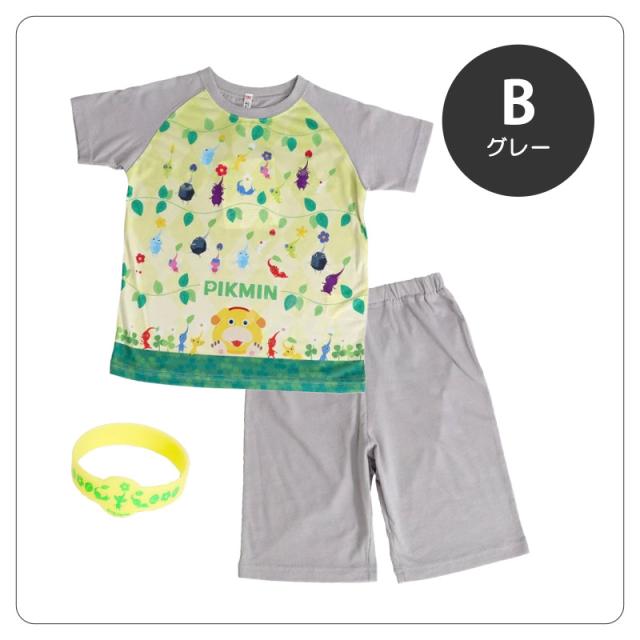 光るパジャマ ピクミン 半袖 パジャマ 男の子 女の子 夏 春 上下セット 110cm〜140cm (在庫限り)