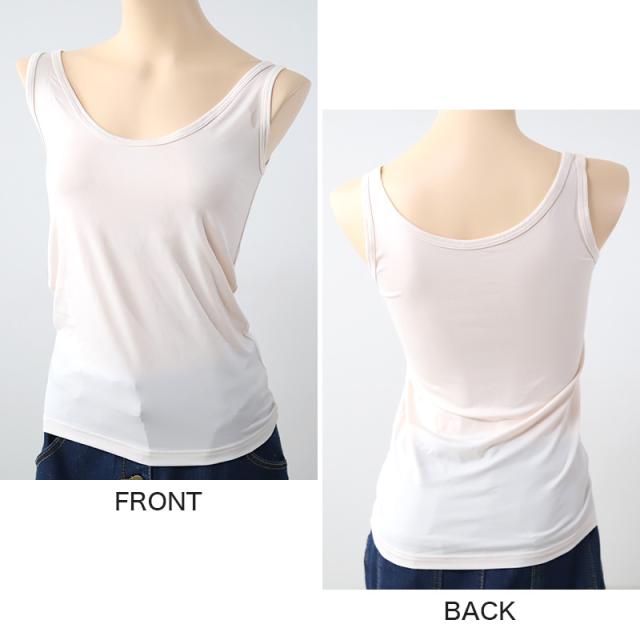 タンクトップ インナー レディース ノースリーブ ランニングシャツ 冷感 肌着 M〜LL