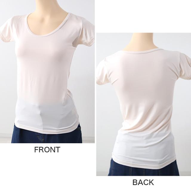 インナー 半袖シャツ 半袖インナー フレンチ袖インナー レディース 冷感 肌着 M〜LL