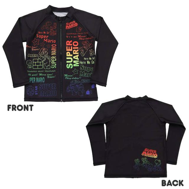 マリオ 水着 キッズ ラッシュガード 男の子 男子 スーパーマリオ キャラクター 110〜130cm (在庫限り)