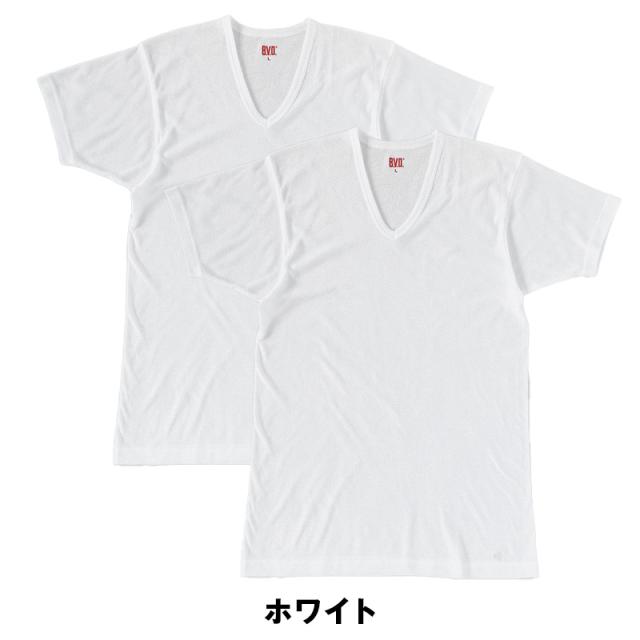 BVD インナー メンズ 半袖 vネック tシャツ 下着 メッシュ 2枚組 M〜LL