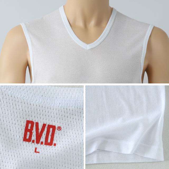 BVD メンズ インナー ノースリーブ vネック スリーブレス メッシュ 2枚組 M〜LL