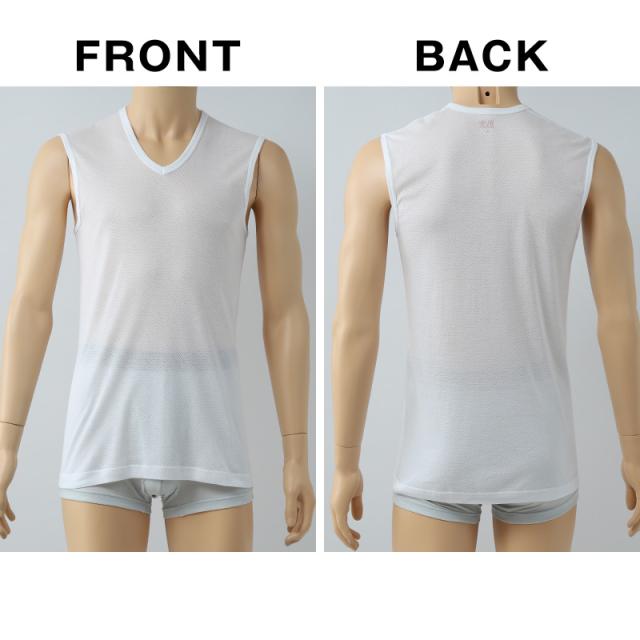 BVD メンズ インナー ノースリーブ vネック スリーブレス メッシュ 2枚組 M〜LL