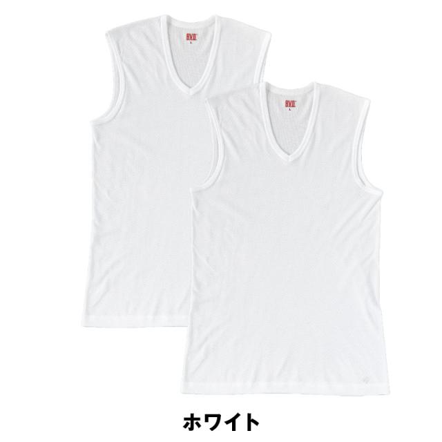 BVD メンズ インナー ノースリーブ vネック スリーブレス メッシュ 2枚組 M〜LL
