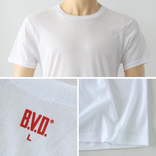 BVD インナー メンズ 半袖 tシャツ 丸首 2枚組 M〜LL