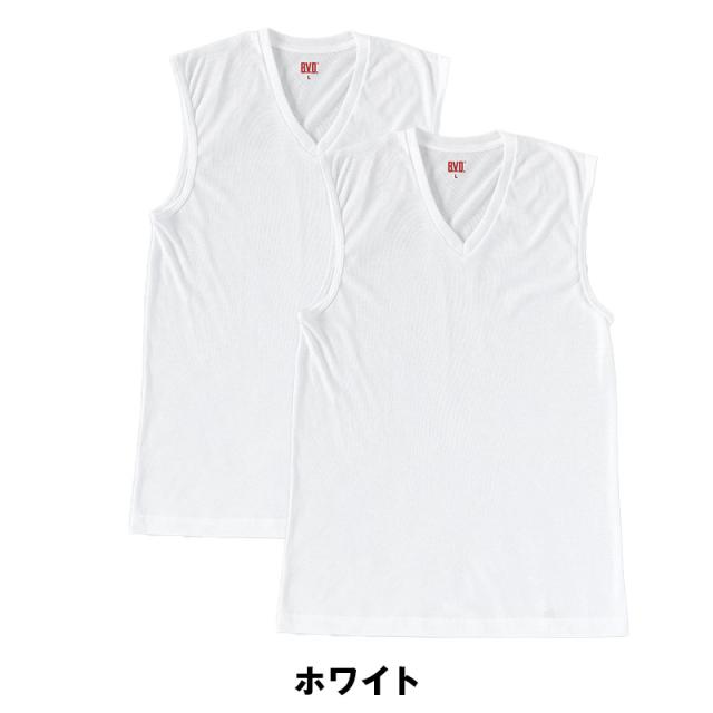 BVD インナー メンズ ノースリーブ vネック スリーブレス 2枚組 M〜LL