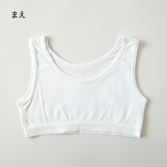 綿100％ ハーフトップ 胸二重 女の子 キッズ ジュニア 140cm〜160cm