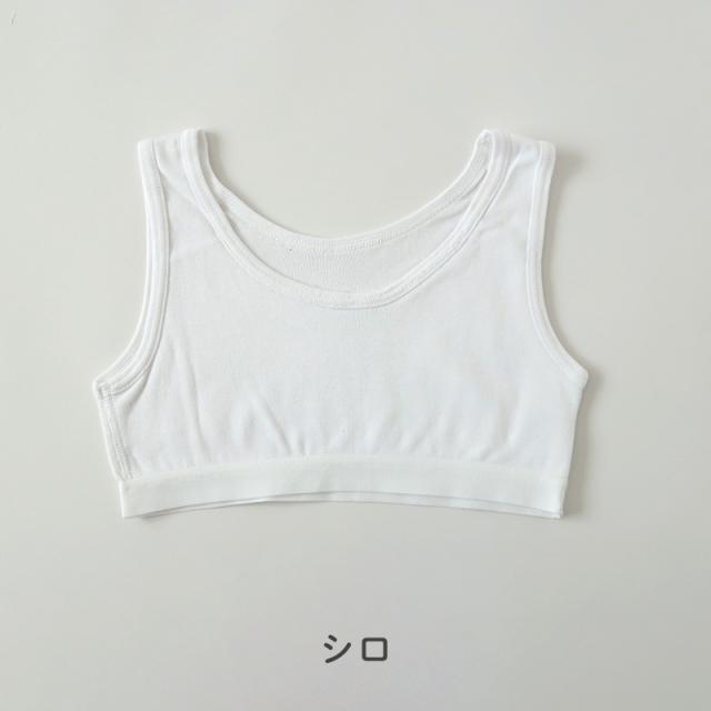 綿100％ ハーフトップ 胸二重 女の子 キッズ ジュニア 140cm〜160cm