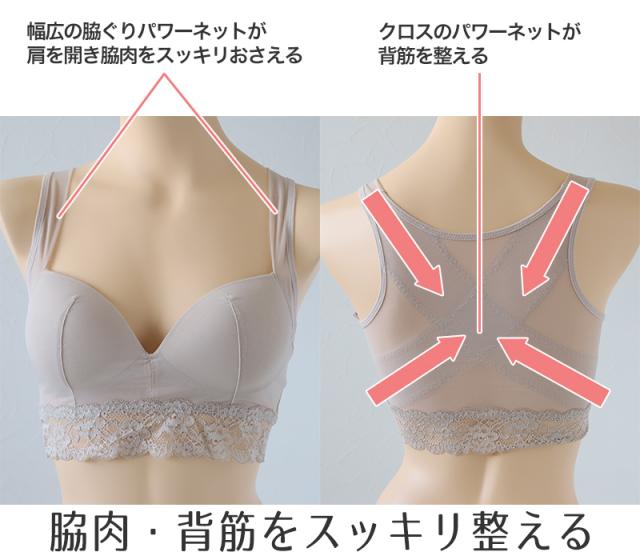 スマートメソッド 猫背改善 ハーフトップブラ M〜LL