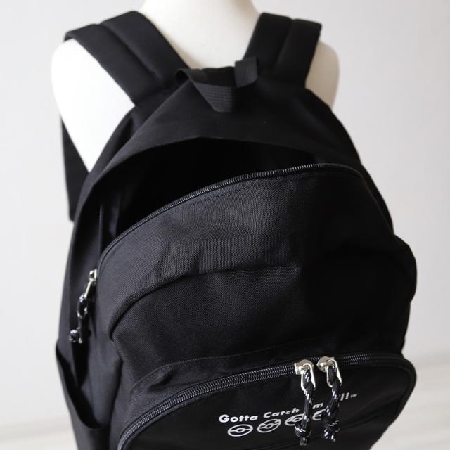 ポケモン リュック リュックサック 黒 ポケットモンスター ピカチュウ カビゴン デイバッグ 約28×43×16cm (送料無料) (在庫限り)