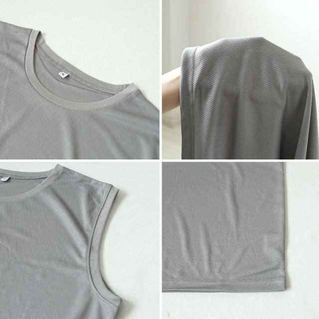 大きいサイズ メンズ スリーブレス ノースリーブ インナー メッシュ 丸首 クルーネック 3L〜5L