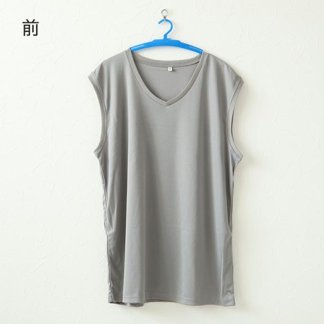大きいサイズ メンズ スリーブレス ノースリーブ インナー メッシュ V首 Vネック 3L〜5L