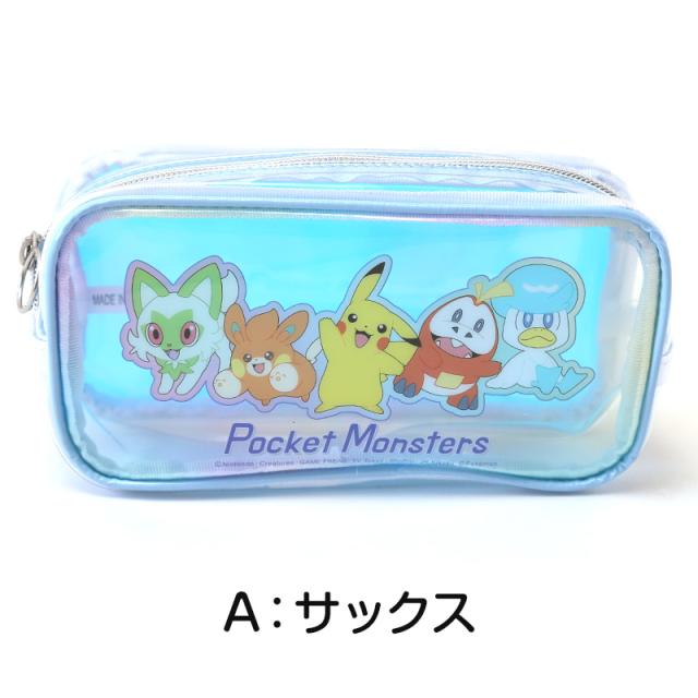 ペンケース オーロラ スクエアポーチ ポケモン キャラクター 透明 クリア 約195×90×60mm