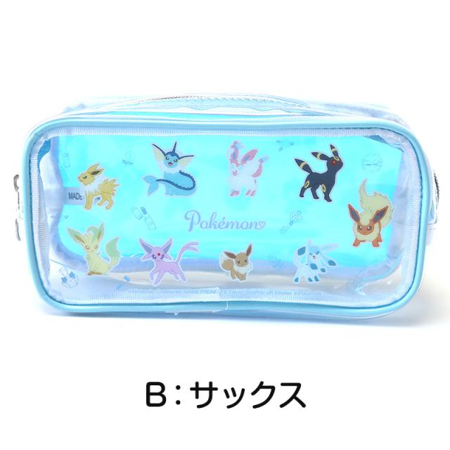 ペンケース オーロラ スクエアポーチ ポケモン キャラクター 透明 クリア 約195×90×60mm