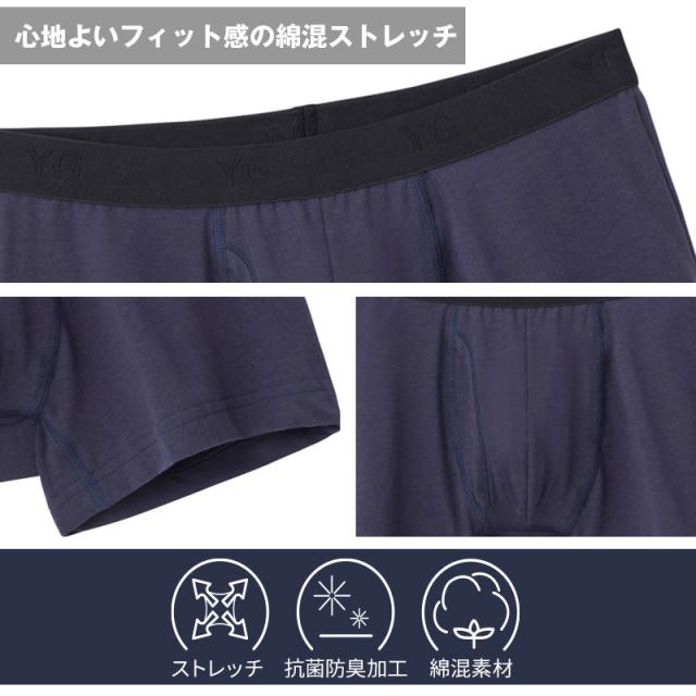 グンゼ YG ボクサーパンツ 綿混 メンズ 前あき 2枚組 M〜LL