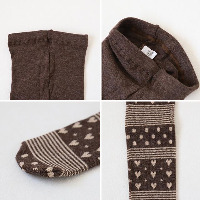 キッズ タイツ 柄 厚手 子供 毛混 冬 日本製 120cm・135cm (在庫限り)