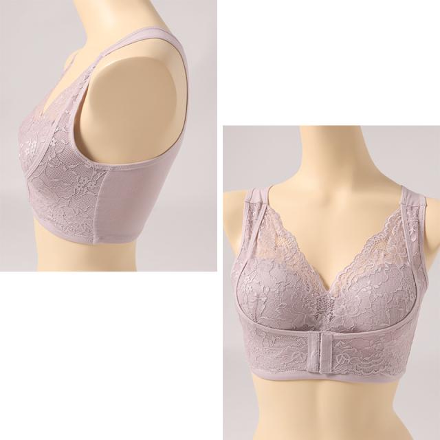 育乳ブラ ナイトブラ フロントホック ノンワイヤー 補正ブラ バストアップ 横流れ防止 寝ながら バストケア 夜用ブラ レディース M L LL