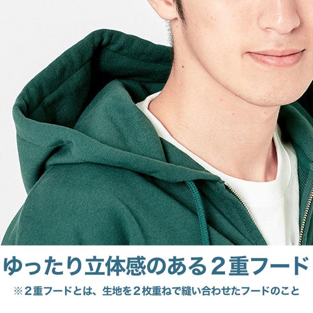 パーカー 無地 綿100％ フード付き フーディー ジップアップ 裏毛 裏パイル メンズ レディース長袖 XS〜2XL (在庫限り)