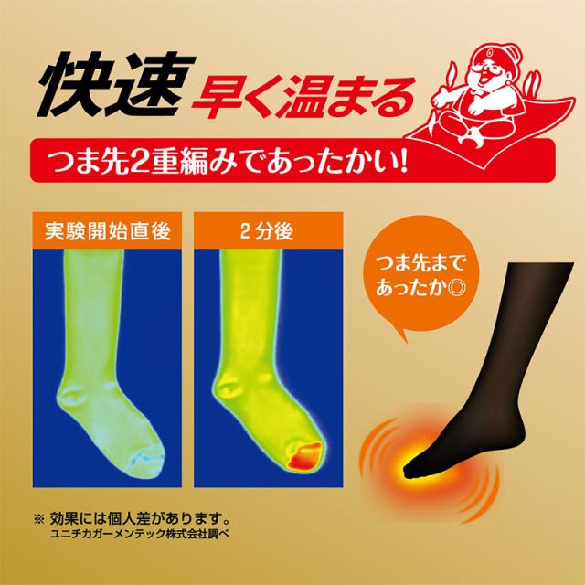 発熱タイツ レディース タイツ ホカロン つま先二重編み あたたかい あったかい 防寒 250デニール M-L L-LL (在庫限り)