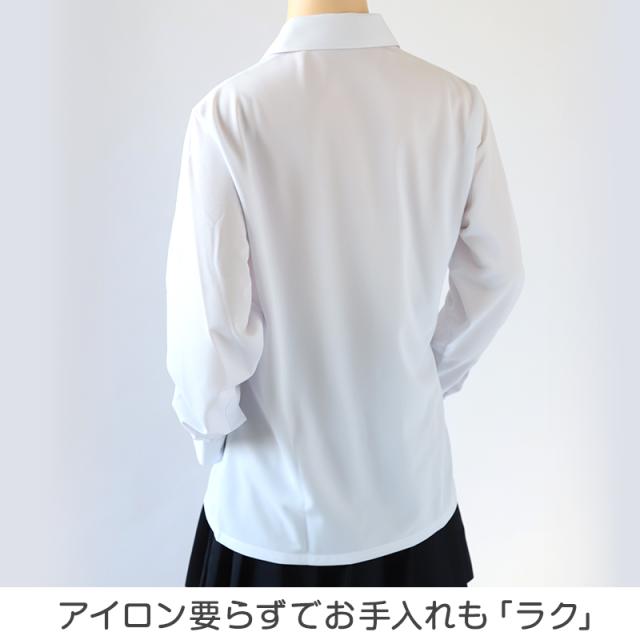 中学生 高校生 ニット長袖 開襟 ブラウス スクールブラウス 145A〜180B (送料無料)