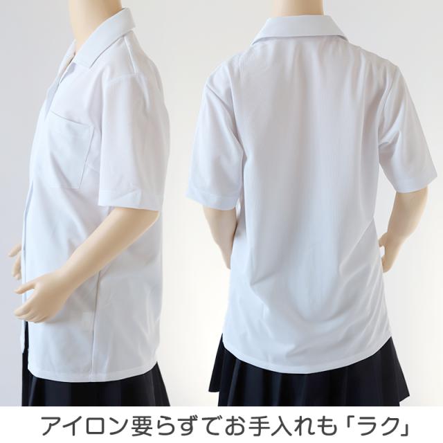 中学生 高校生 ニット 半袖 開襟 ブラウス スクールブラウス 145A〜180B (送料無料)