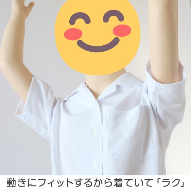 中学生 高校生 ニット 半袖 開襟 ブラウス スクールブラウス 145A〜180B (送料無料)