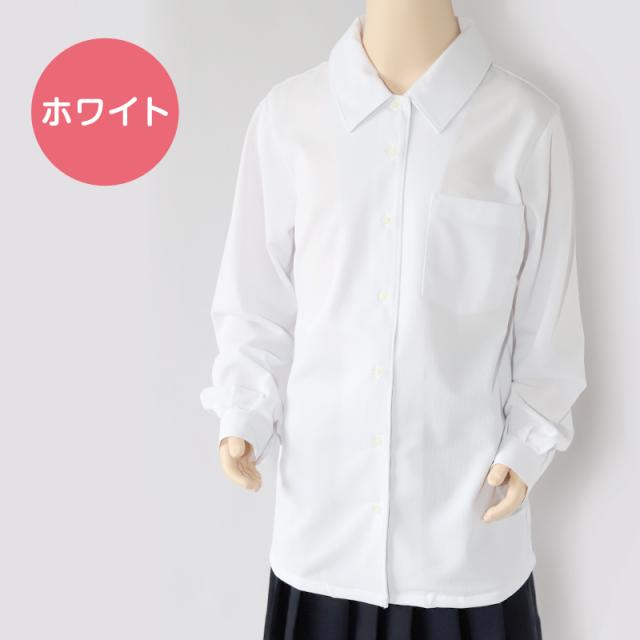 中学生 高校生 ニット長袖 角襟ブラウス スクールブラウス 145A〜180B (送料無料)