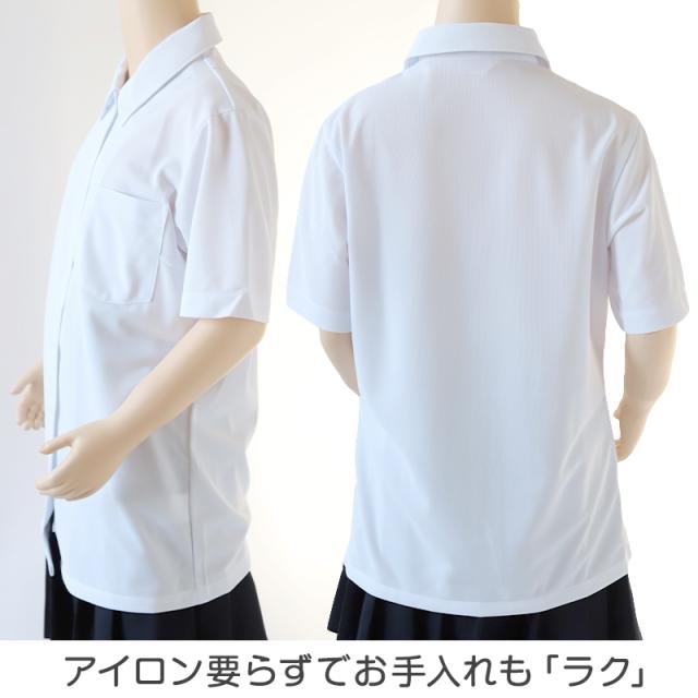 中学生 高校生 ニット 半袖 角襟 ブラウス スクールブラウス 145A〜180B (送料無料)