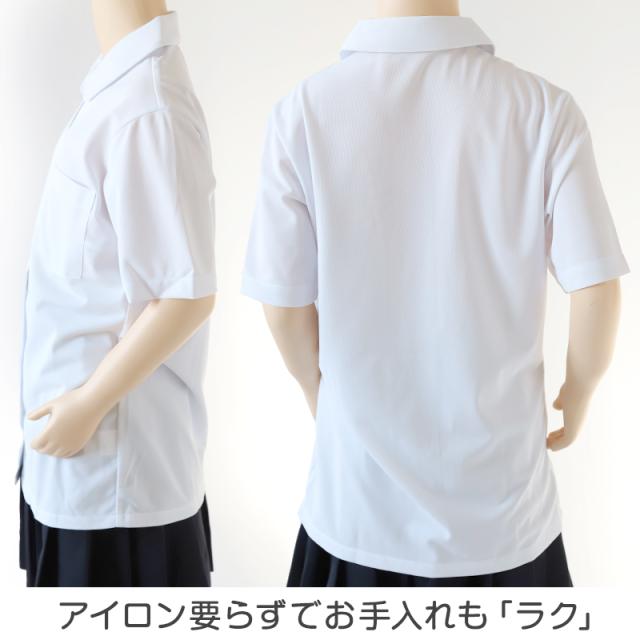 中学生 高校生 ニット 半袖 丸襟 ブラウス スクールブラウス 145A〜180B (送料無料)