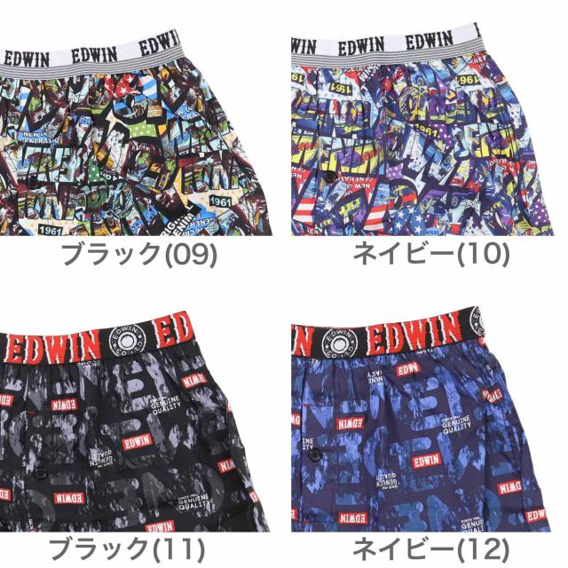 トランクス エドウィン メンズ EDWIN 綿100% 前開き 柔らかい 定番 綿素材 ゆったり 快適 通気性 インナー 下着 アンダーウェア パンツ