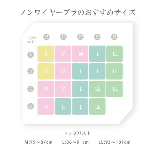 ノンワイヤーブラ ナイトブラ メッシュ ハーフトップ M L LL