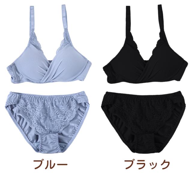 ブラジャー ショーツ セット ノンワイヤー 大きいサイズ 下着 レディース ブラショーツ 上下セット セットアップ 3L 4L 5L (在庫限り)