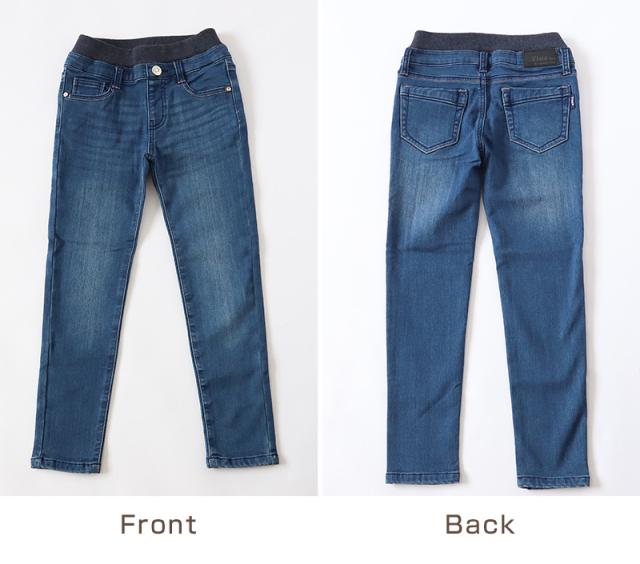 女の子 長ズボン デニム 裏起毛 パンツ ズボン ジーパン 110〜160cm (在庫限り)