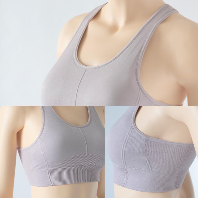 スポーツブラ パッドあり ノンワイヤー カップ付き 揺れない フィットネスブラ メッシュ ずれない 普段使い 無地 ヨガ ランニング M〜LL