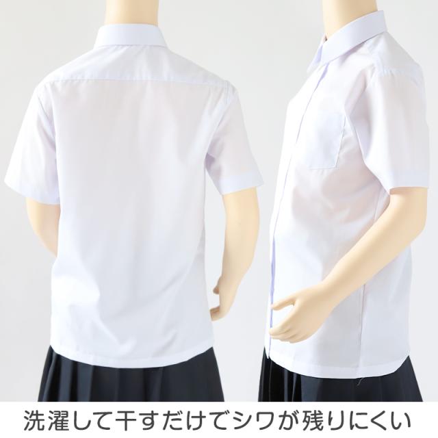 スクールシャツ 女子 半袖 中学生 高校生 白 台襟 ブラウス スクールブラウス 140A〜180B