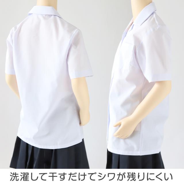 スクールシャツ 女子 半袖 中学生 高校生 白 開襟 ブラウス スクールブラウス 145A〜180B