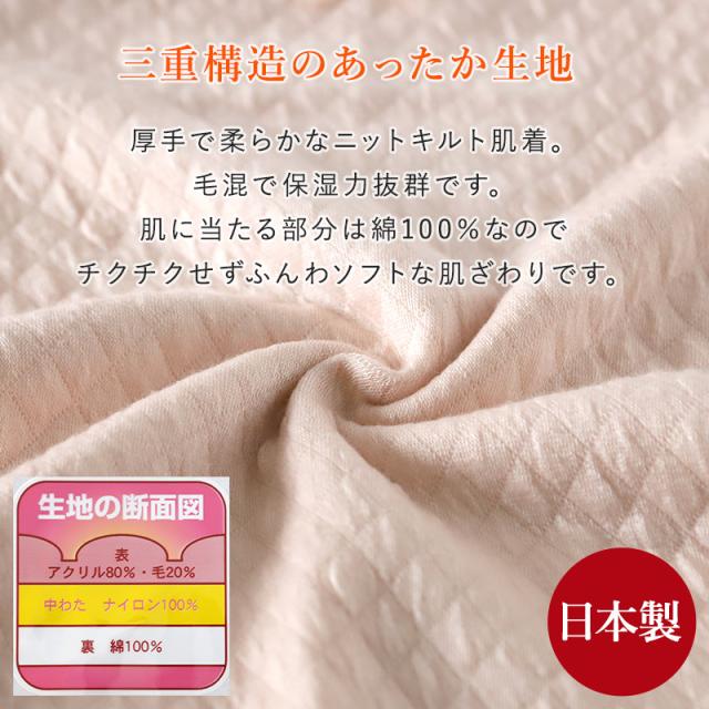 婦人 8分袖 インナー スリーマー スリーマ 長袖 肌着 キルト肌着 LL・3L (在庫限り)