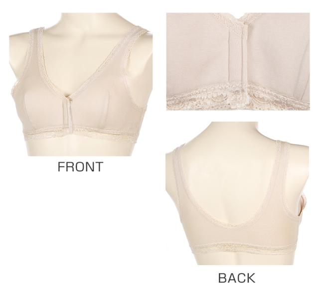 前あきブラジャー ブラジャー 前ボタン ノンワイヤーブラ ブラ レディース アツギ M L LL 3L