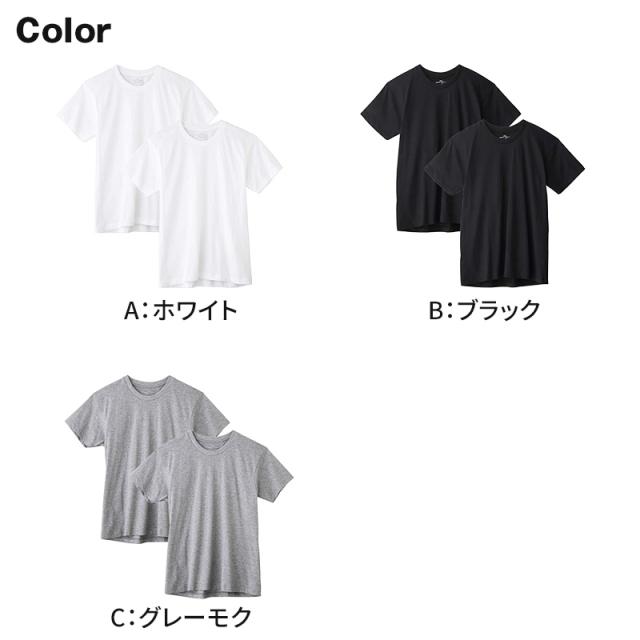 グンゼ クルーネック tシャツ ボディワイルド 綿100 2枚組 M L LL