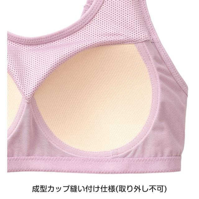 スポーツブラ 子供 ジュニアブラ スポブラ ハーフトップ カップ付き 透けにくい S M L