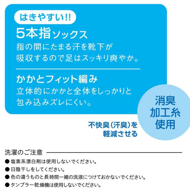 5本指ソックス メンズ ソックス 五本指靴下 スニーカーソックス スニーカー丈 くるぶし 紳士 2足組 靴下 アツギ 24-26cm・26-28cm