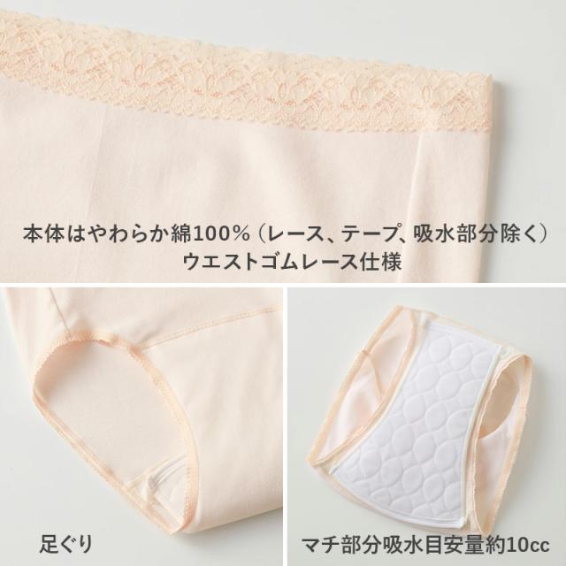 グンゼ 快適工房 吸水ショーツ 綿100% 尿漏れ パッド付 ゆったり レディース M L LL (在庫限り)