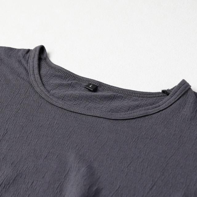 インナー メンズ シャツ 半袖 tシャツ 綿素材 綿混 楊柳 インナーシャツ 下着 丸首 部屋着 シャリ感 肌着 男性 M L LL (在庫限り)