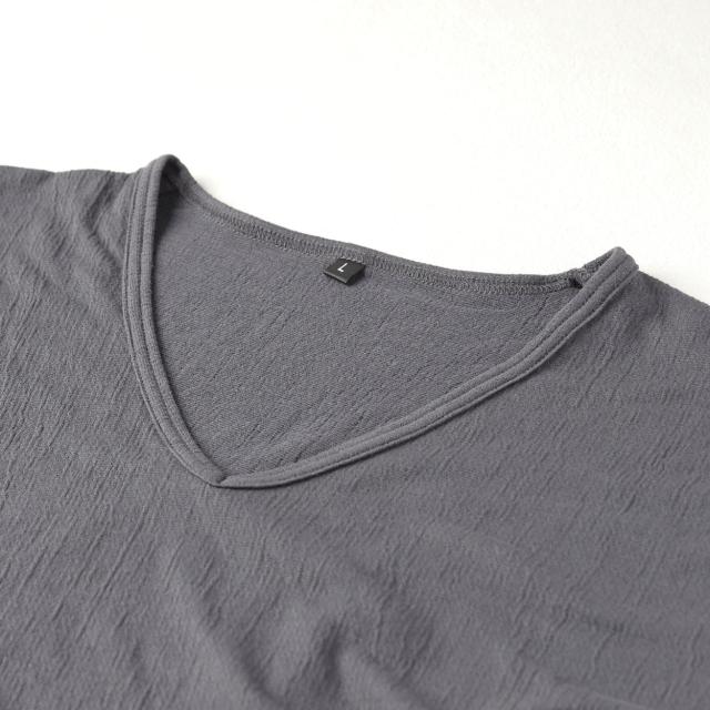 メンズ インナー 半袖 夏 vネック tシャツ 速乾 シャリ感 ストレッチ サラサラ M〜LL (在庫限り)