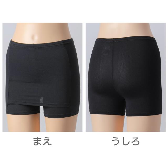 オーバーパンツ 重ね履きパンツ 透け防止 1分丈 Yラインカバー 接触冷感 涼しい インナー ひんやり やや薄手 蒸れない メッシュ 通気性