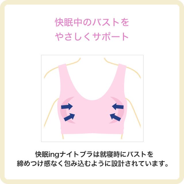 快眠ing ナイトブラ おやすみブラ リブ ナイトブラジャー M〜LL