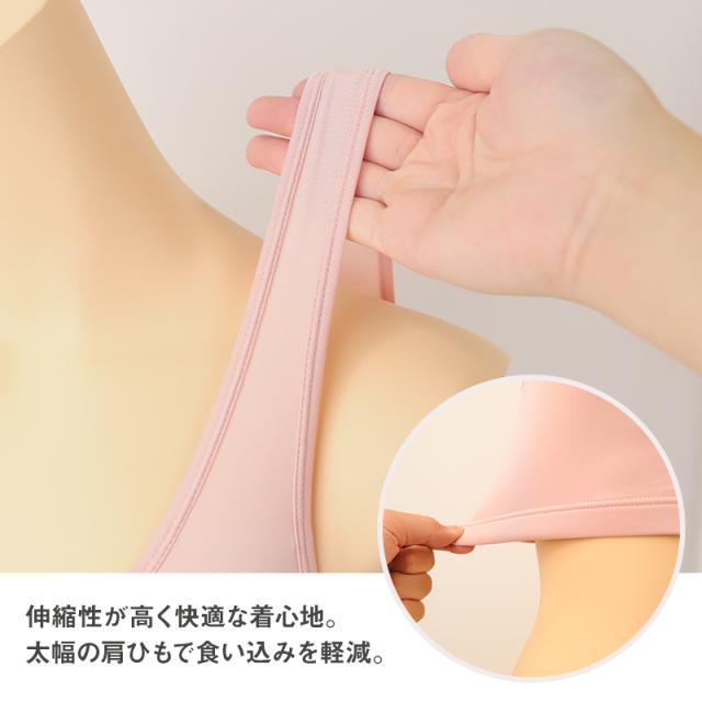 レディース スポーツブラ 汗取り付き ハーフトップ ノンワイヤーブラ ブラジャー M L LL (在庫限り)