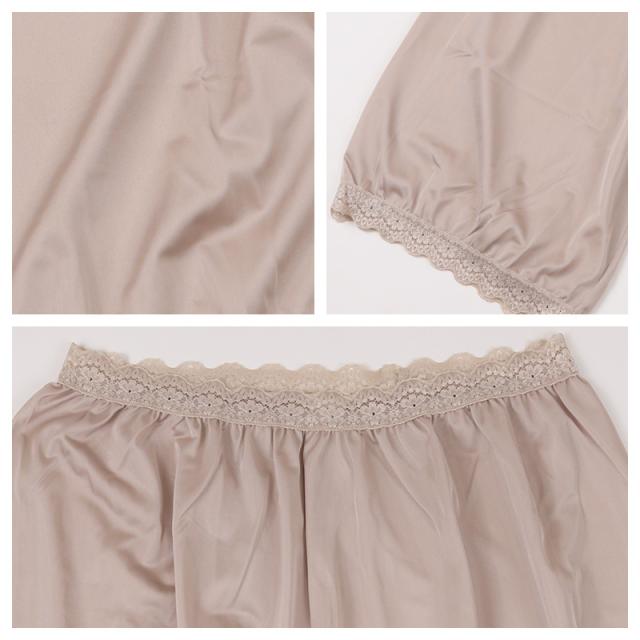 ペチパンツ 透けない ロング ペチコート パンツ 大きいサイズ トイレ 裾ゴム入り レディース ひざ丈 日本製 3L - 4L ・ 5L - 6L