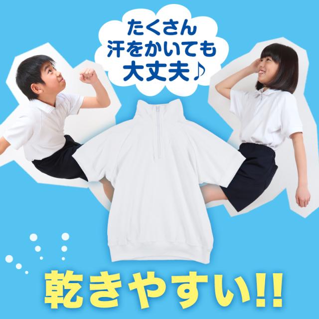 体操服 半袖 襟付き 小学生 体操着 小学校 男子 女子 110〜160cm (送料無料) (在庫限り)